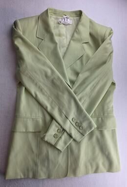 Escada Margaretha Ley Vintage Wool Yellow Blazer Size 42 XL